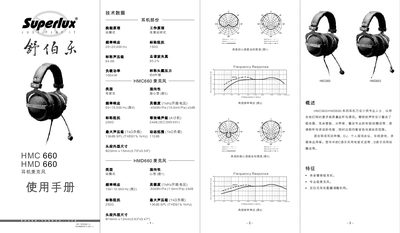 Superlux HMC660/HMD660 Earphone Microphone Manual - cover page