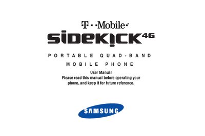 Samsung Sidekick 4G Portable Quad-Band Mobile Phone User Manual - cover page