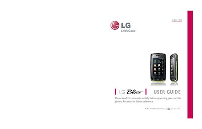 LG UX700 Mobile Phone User Guide - cover page
