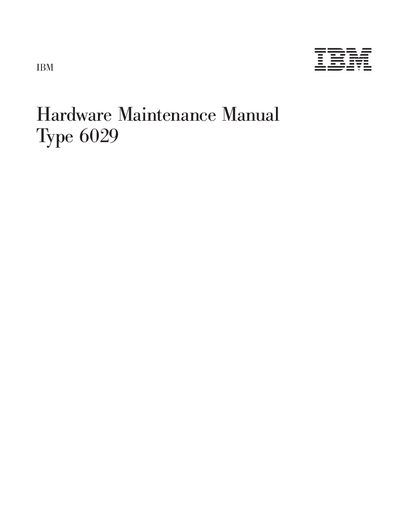 IBM Type 6029 Hardware Maintenance Manual - cover page