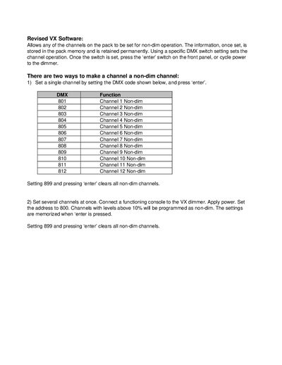 Leprecon VX Series Non-Dim Programming Instructions - cover page