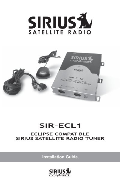 SIRIUS SIR-ECL1 Eclipse Compatible Satellite Radio Tuner Installation Guide - cover page