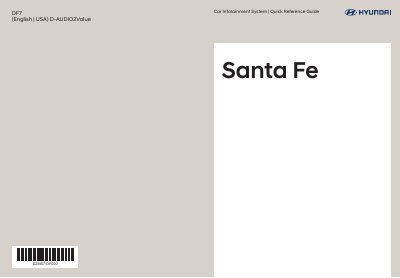 Hyundai Santa Fe Car Infotainment System Quick Reference Guide - cover page