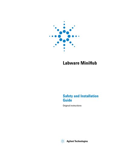 Agilent Labware MiniHub Safety and Installation Guide - cover page