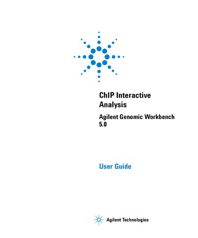 Agilent Genomic Workbench 5.0 ChIP Interactive Analysis User Guide