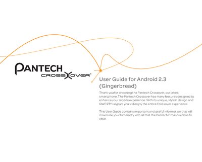 Pantech Crossover User Guide - cover page