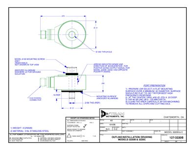 Dytran 3220C Miniature Charge Mode Accelerometer Specifications Manual - cover page
