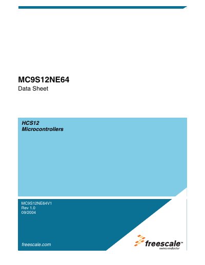 FREESCALE SEMICONDUCTOR MC9S12NE64 HCS12 Microcontrollers Manual - cover page
