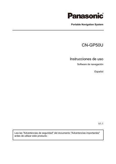 Panasonic CNGP50U-SW-SPA Manual