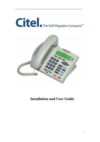 Citel C4110 IP Phone Installation Guide - cover page