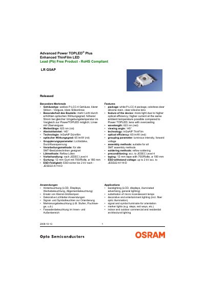 OSRAM LR G5AP LED Datasheet