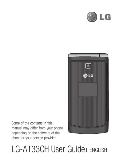 LG A133CH User Guide - cover page