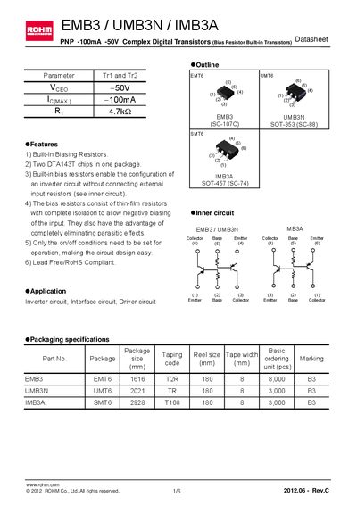 ROHM EMB3/UMB3N/IMB3A Datasheet - cover page
