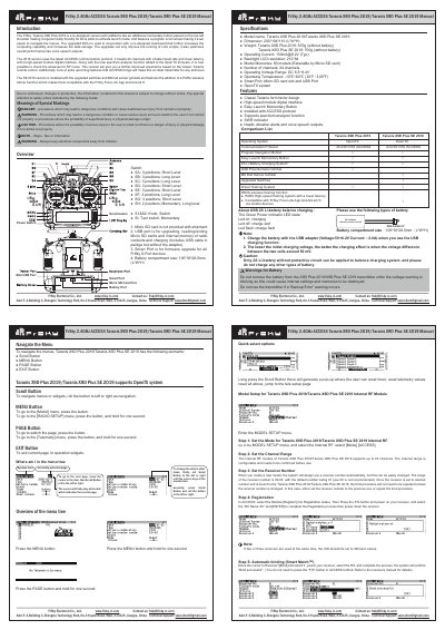 FrSky Taranis X9D Plus 2019/SE 2019 Remote Controller User Manual