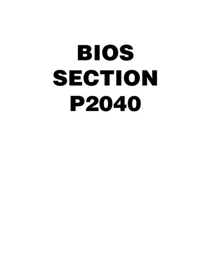 Fujitsu P2040 BIOS Setup Utility Manual - cover page