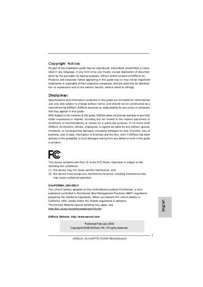ASRock ALiveNF7G-FullHD Motherboard User Manual