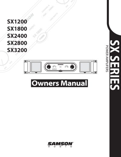 Samson SX1200/SX1800/SX2400/SX2800/SX3200 User Manual - cover page
