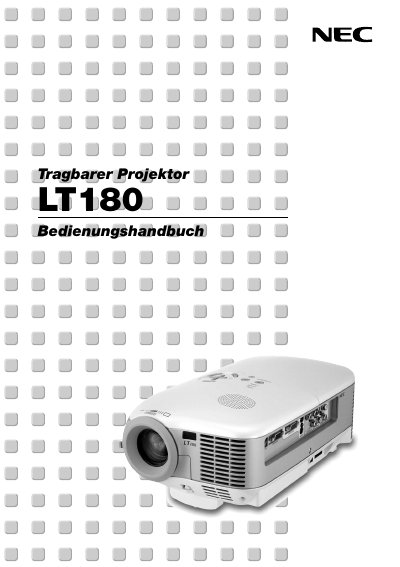NEC LT180 Portable Projector User Manual - cover page