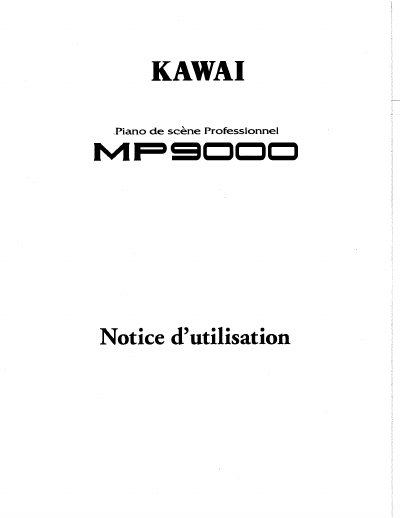 KAWAI MP9000 Stage Piano User Manual - cover page