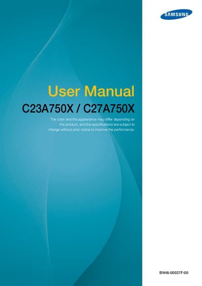 Samsung C23A750X C27A750X User Manual - cover page