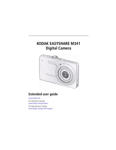 Kodak EasyShare M341 Digital Camera User Manual