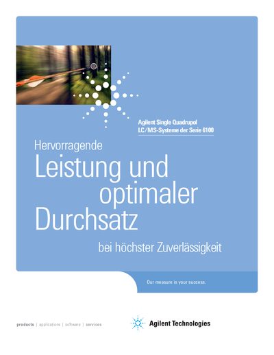 Agilent 6100 Series Single Quadrupole LC/MS System Brochure - cover page