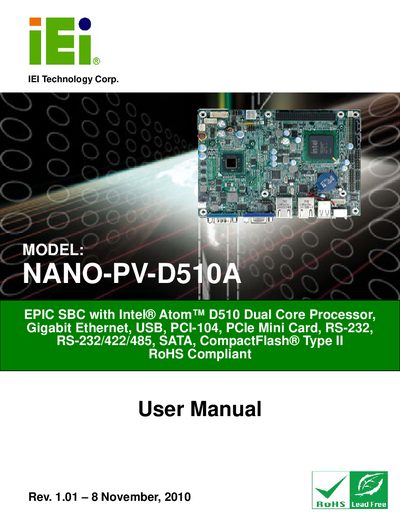 IEI NANO-PV-D510A User Manual