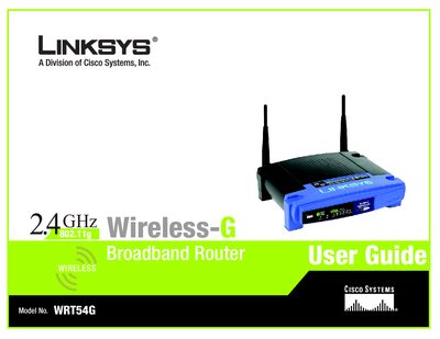 Linksys WRT54G Router User Manual - cover page