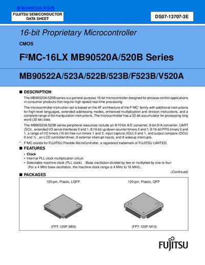 FUJITSU SEMICONDUCTOR DS07-13707-3E DATA SHEET - cover page