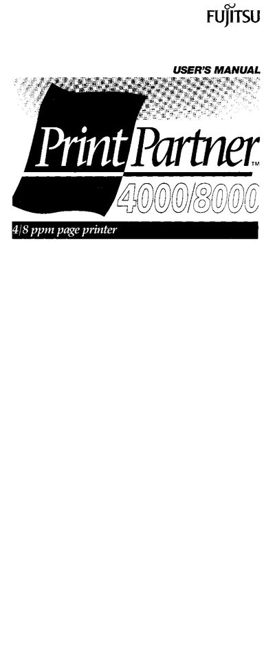 Fujitsu PrintPartner 4000/8000 User Manual - cover page