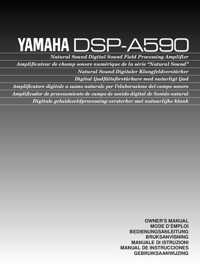 Yamaha DSP-A590 Amplifier Owner's Manual