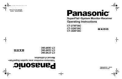 Panasonic CT-27XF36C CT-32XF36C CT-36XF36C Manual - cover page