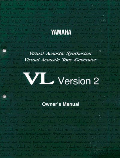Yamaha VL Version 2 Virtual Acoustic Synthesizer Owner's Manual - cover page