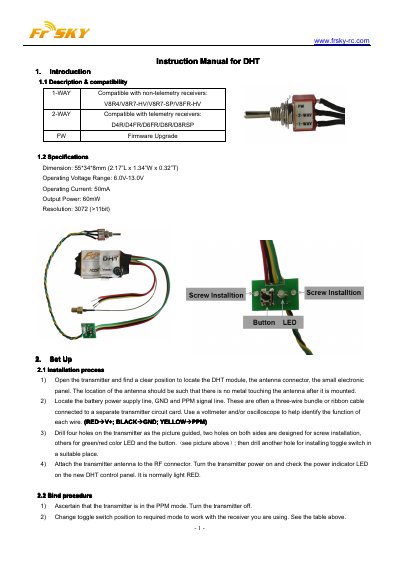 FrSky DHT Module User Manual - cover page