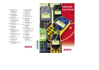Bosch GSM 509 User Guide - cover page