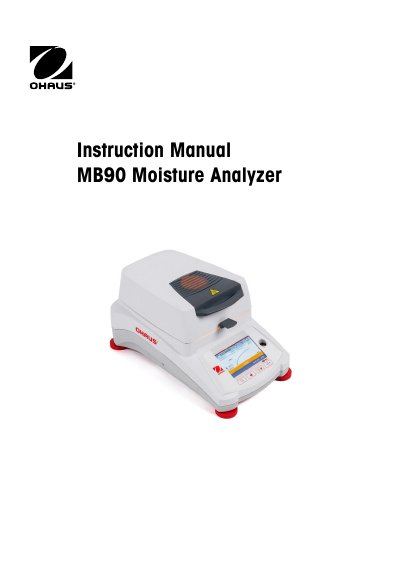 OHAUS MB90 Moisture Analyzer Instruction Manual