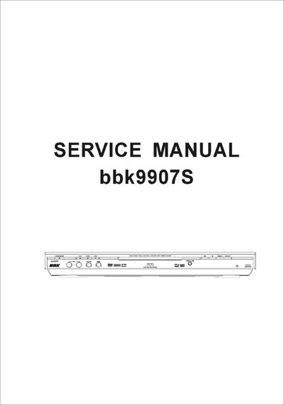 INDEX SERVICE MANUAL bbk9907S Manual