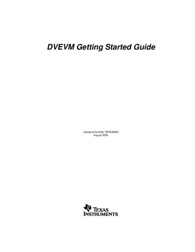 Texas Instruments DVEVM Getting Started Guide - cover page