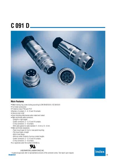 Amphenol C091 D Connector Series Datasheet