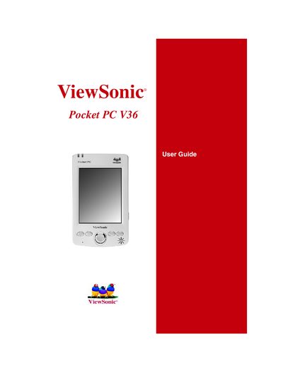 ViewSonic Pocket PC V36 User Manual - cover page