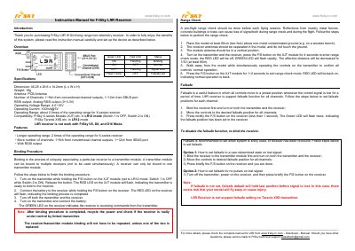 FrSky L9R Long Range Non-Telemetry Receiver Instruction Manual - cover page