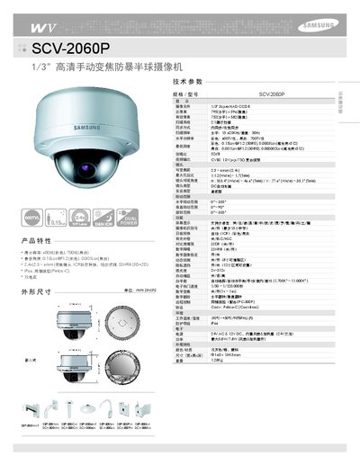 samsung SCV-206P high definition Hand Move Zoom riot Half Ball camcorder Manual - cover page