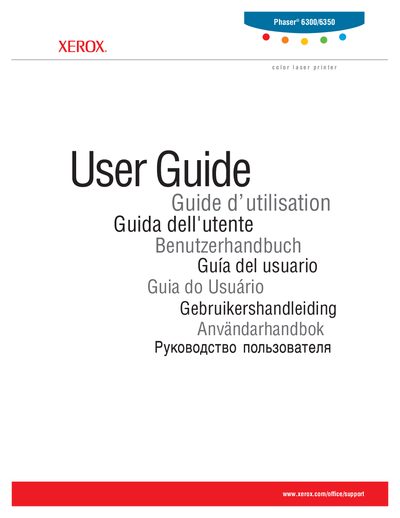 Xerox Phaser 6300/6350 Color Laser Printer User Manual - cover page