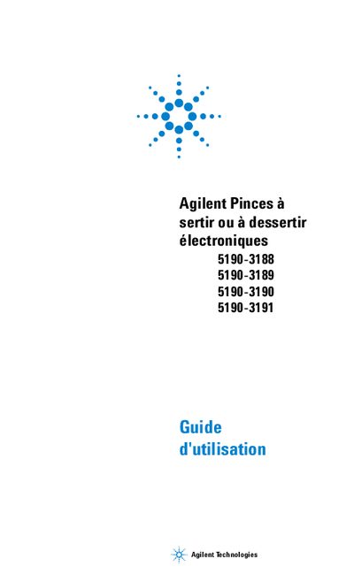 Agilent 5190 Series Electronic Crimping and Stripping Pliers User Guide - cover page
