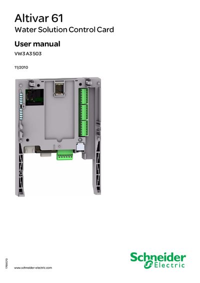 Schneider Electric Altivar 61 Water Solution Control Card User Manual - cover page