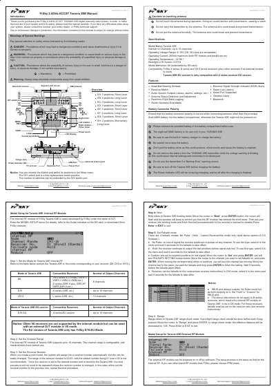 FrSky Taranis X9E Digital Telemetry Radio System User Manual - cover page