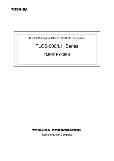 TOSHIBA Original CMOS 16-Bit Microcontroller TLCS-900/L1 Series TMP91FY42FG Data Sheet - cover page