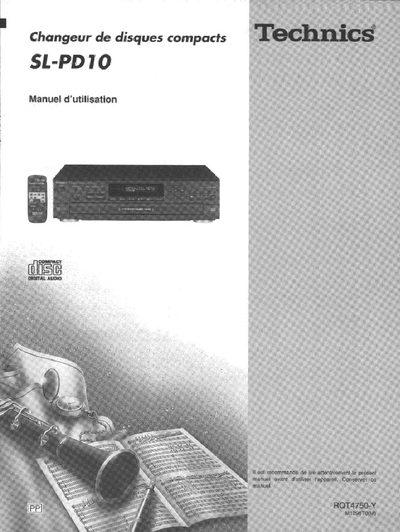 Technics SL-PD10 CD Changer User Manual - cover page