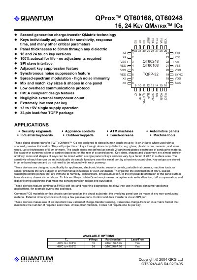 Quantum QProx QT60168/QT60248 Technical Manual - cover page
