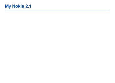 Nokia My Nokia 2.1 User Manual